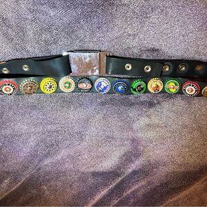 Little Earth Black Belt with Colorful Soda Cap Accents